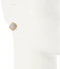 Natasha Accessories Crystal Two Tone Stud Earring Set