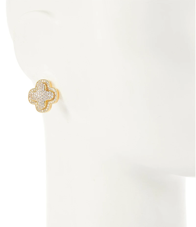 Natasha Accessories Crystal Two Tone Stud Earring Set