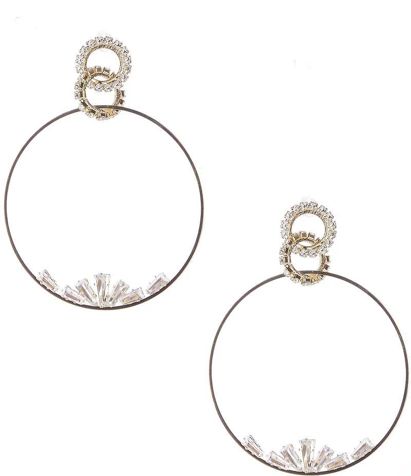 Natasha Accessories CZ Metal Open Orbital Earrings