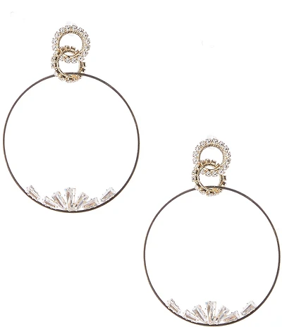 Natasha Accessories CZ Metal Open Orbital Earrings