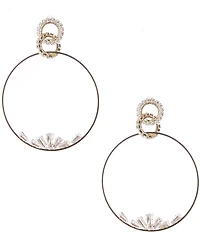 Natasha Accessories CZ Metal Open Orbital Earrings