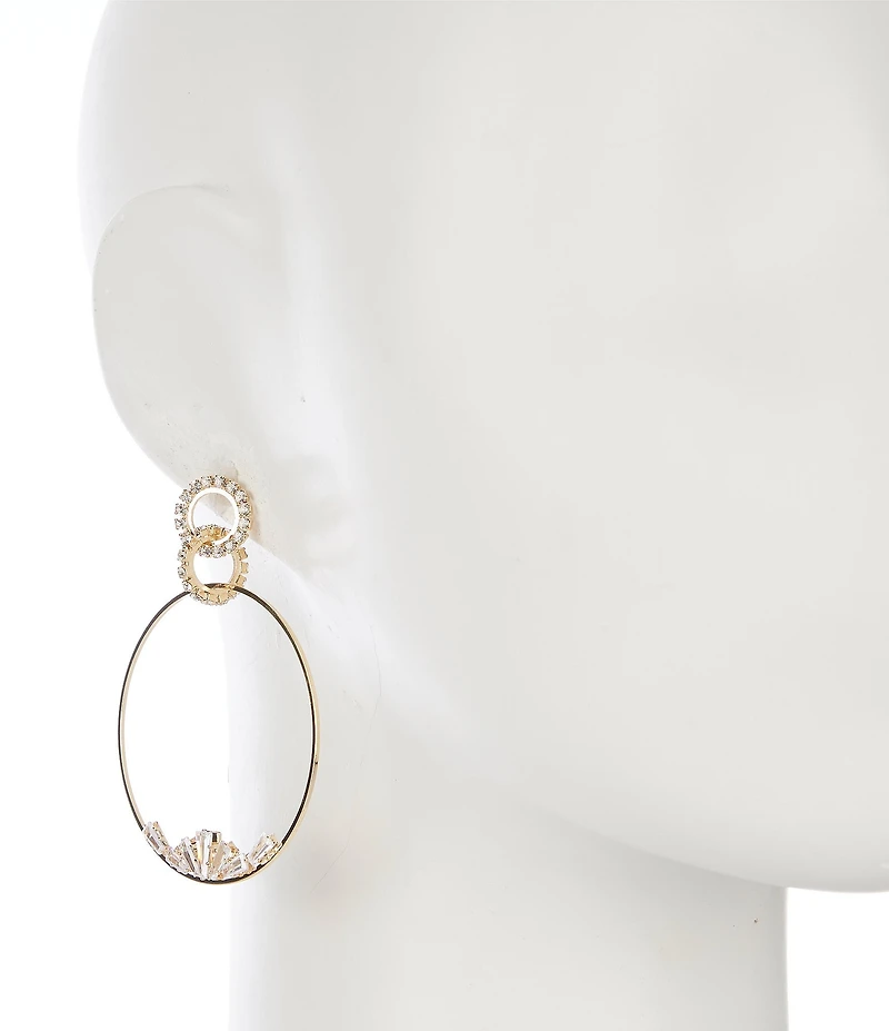 Natasha Accessories CZ Metal Open Orbital Earrings