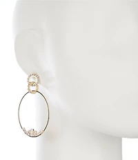 Natasha Accessories CZ Metal Open Orbital Earrings