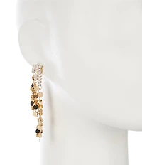 Natasha Accessories CZ Shaky Coin Drop Earrings