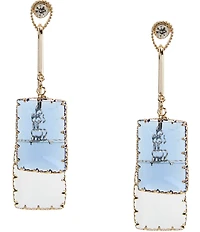 Natasha Accessories CZ Stone Uneven Statement Drop Earrings