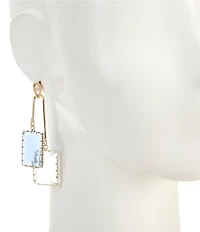 Natasha Accessories CZ Stone Uneven Statement Drop Earrings