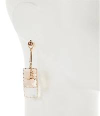 Natasha Accessories CZ Stone Uneven Drop Statement Earrings