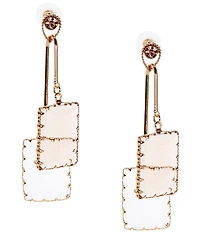 Natasha Accessories CZ Stone Uneven Drop Statement Earrings