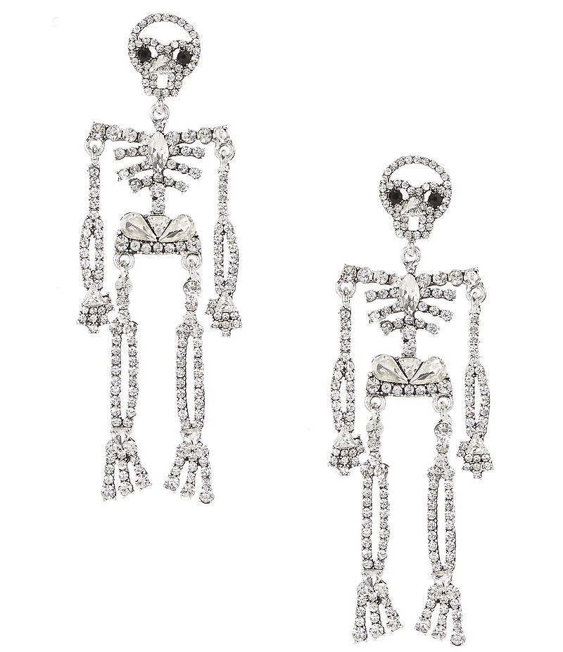 Natasha Accessories Dancing Skeleton Drop Earrings