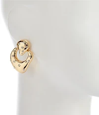Natasha Accessories Doorknocker Stone Orbital Earrings