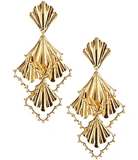 Natasha Accessories Fan Morocco Metal Drop Earrings