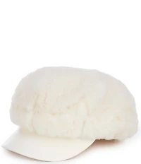 Natasha Accessories Faux Fur Newsboy Hat