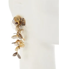 Natasha Accessories Filagree Flower Statement Chandelier Earrings