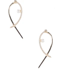Natasha Accessories Frontback Metal CZ Drop Earrings