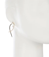 Natasha Accessories Frontback Metal CZ Drop Earrings