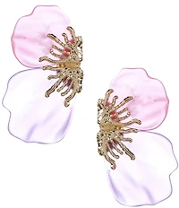 Natasha Accessories Half Flower Resin Petal Drop Earrings