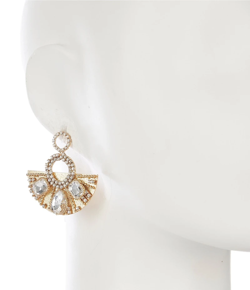 Natasha Accessories Half Moon Stone Drop Earrings