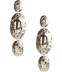 Natasha Accessories Hammered Circle Linear Earrings