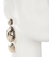 Natasha Accessories Hammered Circle Linear Earrings