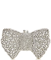 Natasha Accessories Jeweled Bow Kisslock Clutch