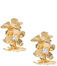 Natasha Accessories Large Rhinestone Flower Statement Earrings