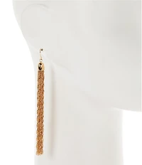 Natasha Accessories Linear Chain Tassel Earrings