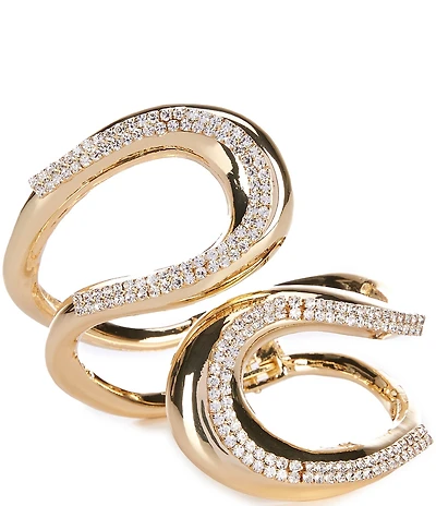 Natasha Accessories Loopy Pave Statement Cuff Bracelet