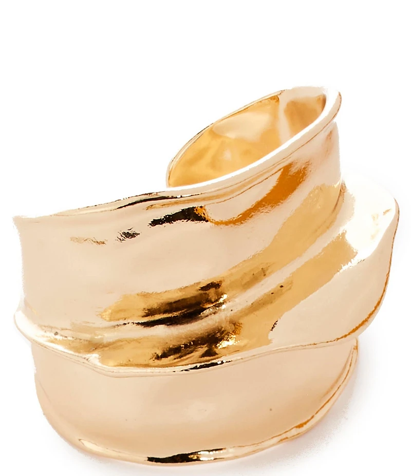 Natasha Accessories Metal Armor Statement Cuff Bracelet
