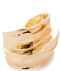 Natasha Accessories Metal Armor Statement Cuff Bracelet