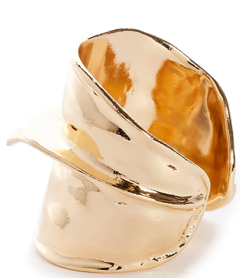 Natasha Accessories Metal Armor Statement Cuff Bracelet