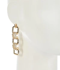 Natasha Accessories Metal Link Linear Earrings