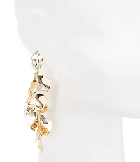 Natasha Accessories Metal Petal Drop Earrings