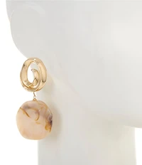 Natasha Accessories Metal Swirl Resin Statement Drop Earrings