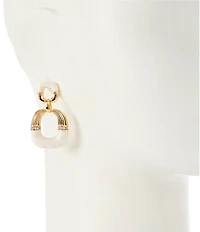 Natasha Accessories Milky Doorknocker Drop Earrings