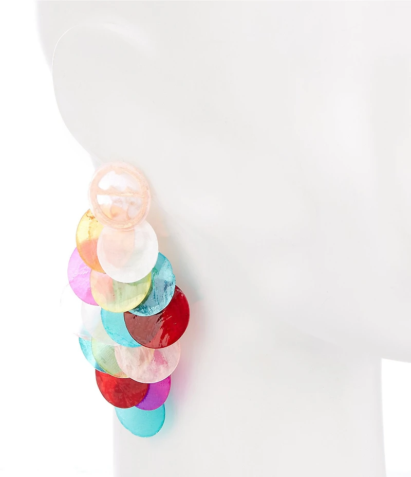 Natasha Accessories Multi Shell Kite Statement Drop Earrings