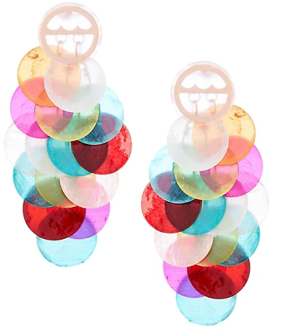 Natasha Accessories Multi Shell Kite Statement Drop Earrings