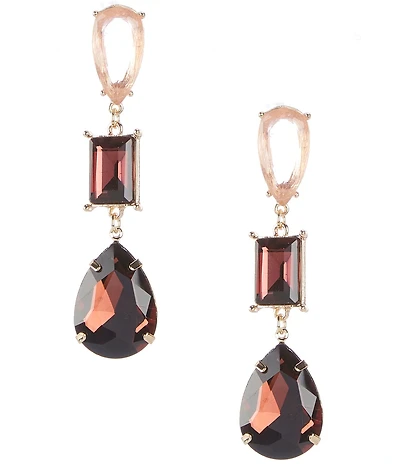 Natasha Accessories Ombre Stone Linear Earrings