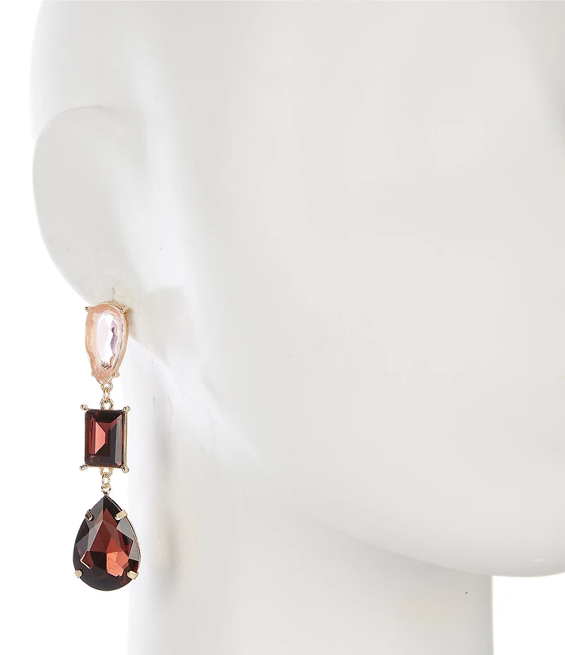 Natasha Accessories Ombre Stone Linear Earrings