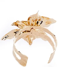 Natasha Accessories Open Flower Cuff Bracelet