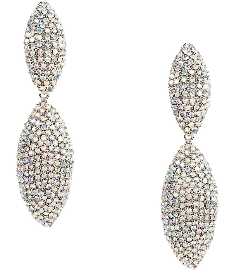 Natasha Accessories Oval 2 Stone Linear Earrings