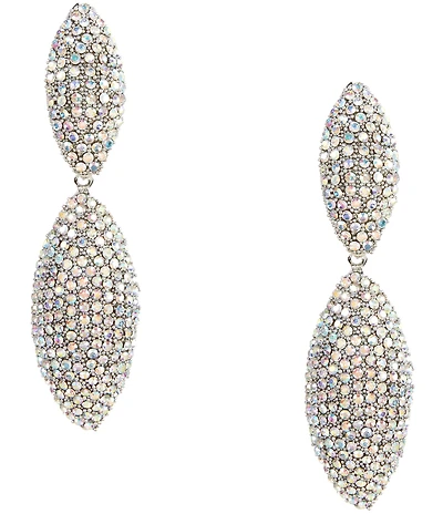 Natasha Accessories Oval 2 Stone Linear Earrings