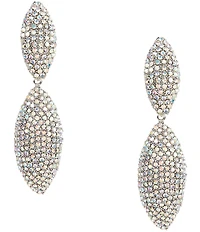 Natasha Accessories Oval 2 Stone Linear Earrings