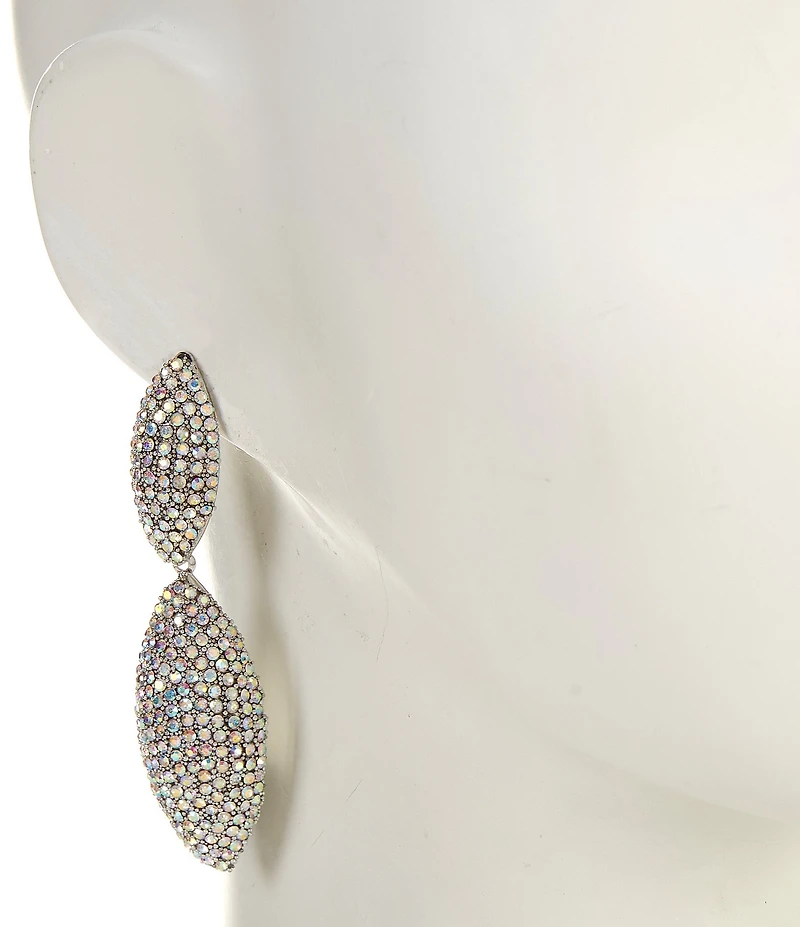 Natasha Accessories Oval 2 Stone Linear Earrings