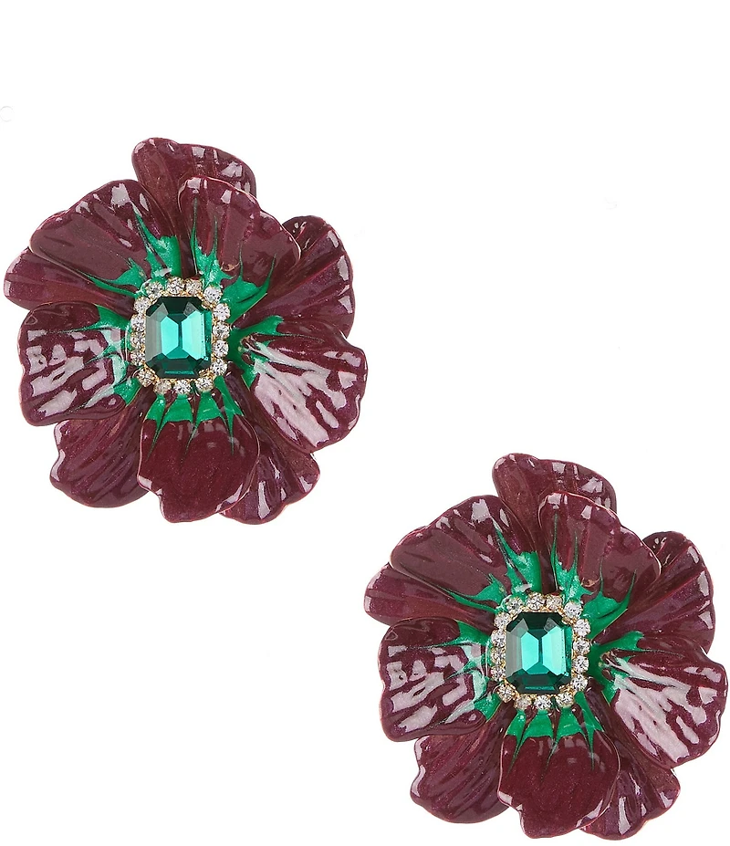 Natasha Accessories Paint Flower Stud Earrings