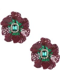 Natasha Accessories Paint Flower Stud Earrings