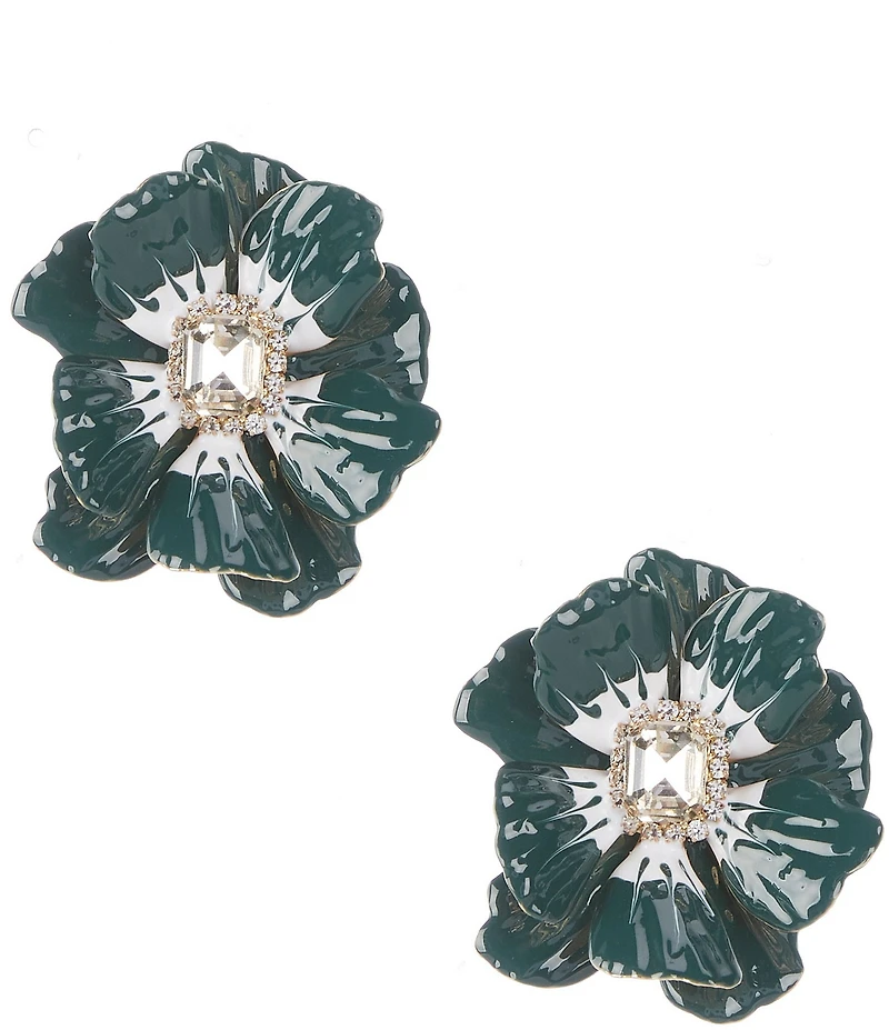 Natasha Accessories Paint Flower Stud Earrings