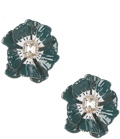 Natasha Accessories Paint Flower Stud Earrings