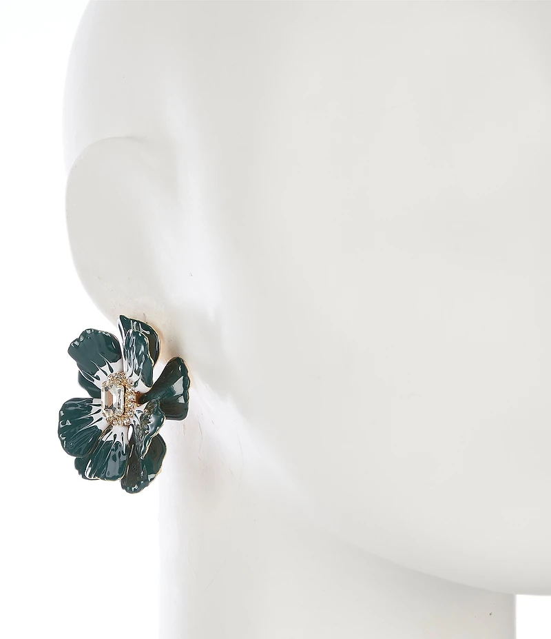 Natasha Accessories Paint Flower Stud Earrings
