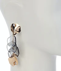 Natasha Accessories Resin Metal Petal Statement Linear Earrings