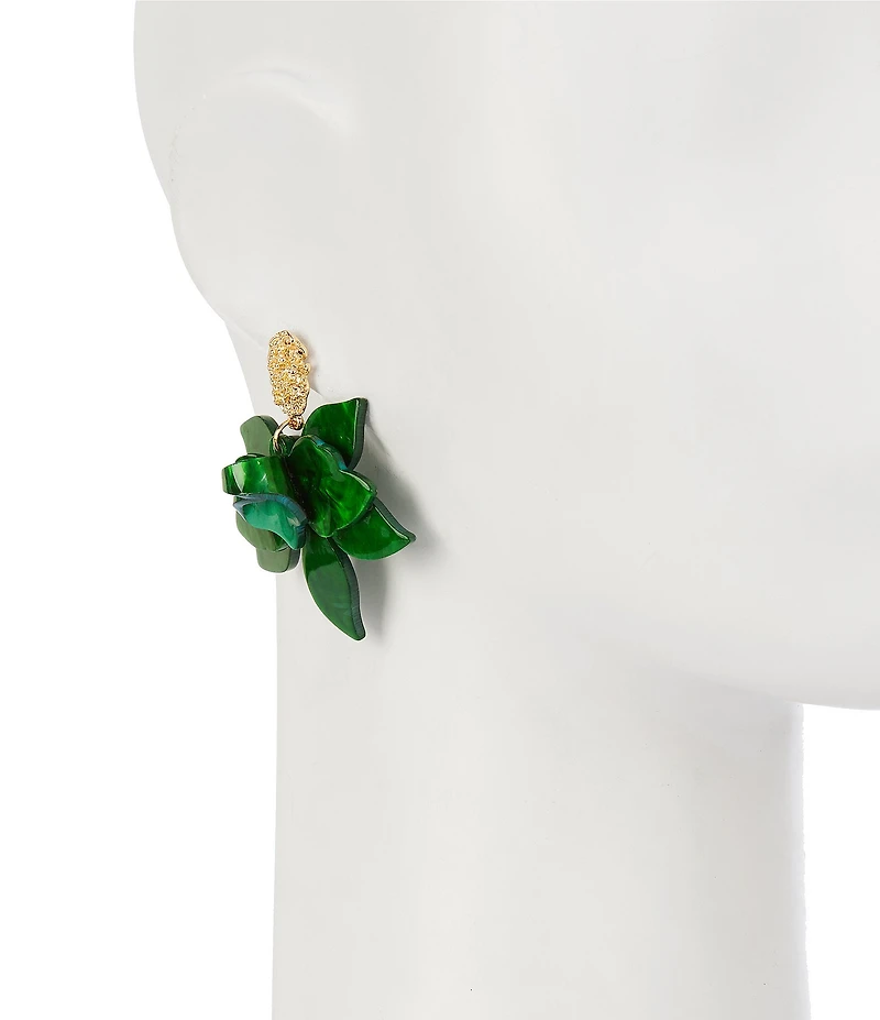 Natasha Accessories Resin Petal Drop Earrings